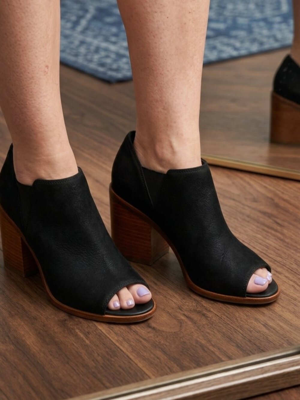 ALDO Peep-Toe Block Heel Booties